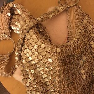 Apt9 Crochet & Shell Sequin Bag (A8)